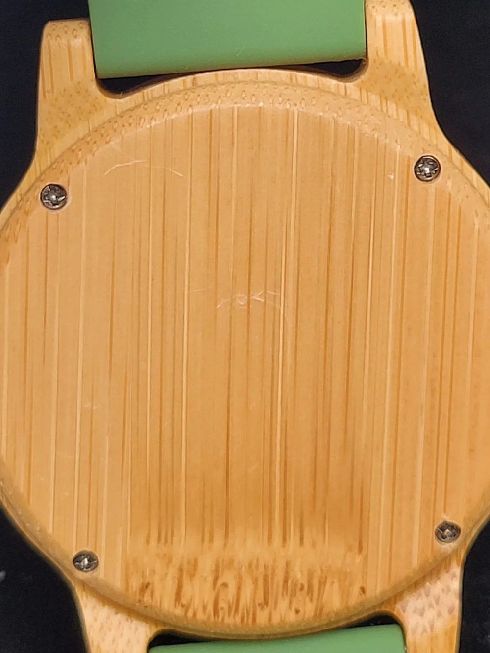 Minimalist Bamboo Watch with Green Dial and Strap